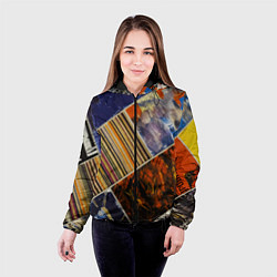 Куртка с капюшоном женская Нарезка Из Постеров, цвет: 3D-черный — фото 2