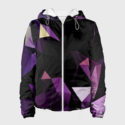 Куртка с капюшоном женская Полигональная магия, цвет: 3D-белый