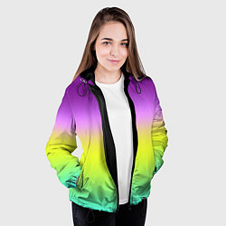 Куртка с капюшоном женская Multicolored Ombre gradient, цвет: 3D-черный — фото 2