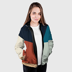 Куртка с капюшоном женская Абстракция из фигур, цвет: 3D-черный — фото 2