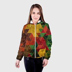 Куртка с капюшоном женская Треугольная старая стена, цвет: 3D-белый — фото 2