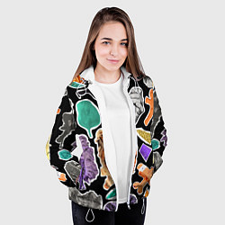 Куртка с капюшоном женская Underground pattern Fashion trend, цвет: 3D-белый — фото 2