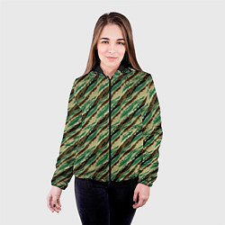 Куртка с капюшоном женская Абстрактный узор камуфляжной расцветки, цвет: 3D-черный — фото 2