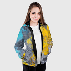 Куртка с капюшоном женская Извержение Красок, цвет: 3D-черный — фото 2