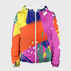 Куртка с капюшоном женская Красочная летняя картинка Fashion trend, цвет: 3D-белый