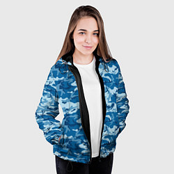 Куртка с капюшоном женская Камуфляж морской, цвет: 3D-черный — фото 2