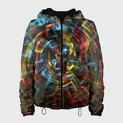 Женская куртка Абстрактные шарообразные лучи - Жёлтый и красный