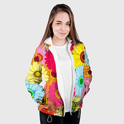 Куртка с капюшоном женская CHAMOMILE CHRYSANTHEMUMS, цвет: 3D-белый — фото 2