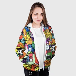Куртка с капюшоном женская Fast food pattern Pop art Fashion trend, цвет: 3D-белый — фото 2