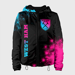 Куртка с капюшоном женская West Ham Neon Gradient, цвет: 3D-черный