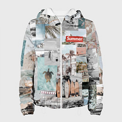 Куртка с капюшоном женская Aloha surfing, цвет: 3D-белый
