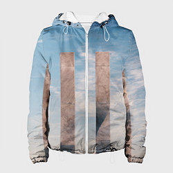 Женская куртка Абстрактные блоки и небо - Голубой