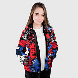 Куртка с капюшоном женская Такие разные монстры, цвет: 3D-черный — фото 2
