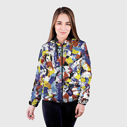 Куртка с капюшоном женская Смелые мазки яркой краски на холсте, цвет: 3D-черный — фото 2