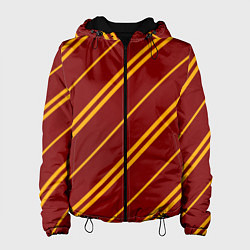 Куртка с капюшоном женская Золотые полосы, цвет: 3D-черный