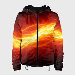 Куртка с капюшоном женская Искровой разряд молнии, цвет: 3D-черный