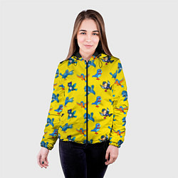 Куртка с капюшоном женская Мультяшные птицы, цвет: 3D-черный — фото 2