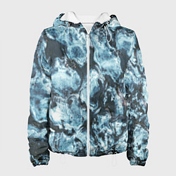 Куртка с капюшоном женская Холодная ледяная броня - Синий, цвет: 3D-белый