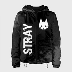 Куртка с капюшоном женская Stray Glitch на темном фоне, цвет: 3D-черный