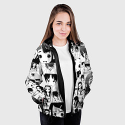 Куртка с капюшоном женская Скрытые вещи паттерн, цвет: 3D-черный — фото 2