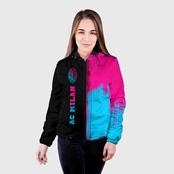 Куртка с капюшоном женская AC Milan - neon gradient: по-вертикали, цвет: 3D-черный — фото 2