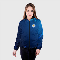 Куртка с капюшоном женская Сборная Уругвая синяя абстракция, цвет: 3D-черный — фото 2
