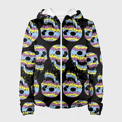 Женская куртка Прикольные красочные черепа - паттерн