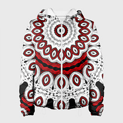 Женская куртка Красно-черный калейдоскоп мандала