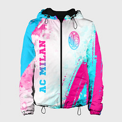 Женская куртка AC Milan neon gradient style: символ и надпись вер