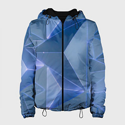 Куртка с капюшоном женская Неоновая киберпанк броня - Синий, цвет: 3D-черный