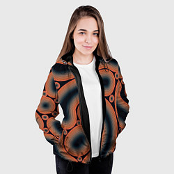 Куртка с капюшоном женская Амебы Ржавчин, цвет: 3D-черный — фото 2