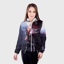 Куртка с капюшоном женская Берсерк С Мечечём На Плече, цвет: 3D-белый — фото 2