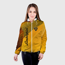 Куртка с капюшоном женская Lamborghini - абстракция, цвет: 3D-белый — фото 2