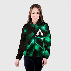 Куртка с капюшоном женская Apex Legends разлом плит, цвет: 3D-черный — фото 2
