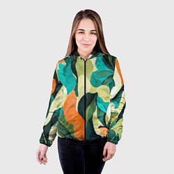 Куртка с капюшоном женская Multicoloured camouflage, цвет: 3D-черный — фото 2