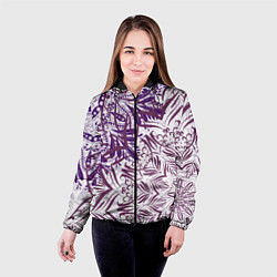 Куртка с капюшоном женская Фиолетовые мандалы, цвет: 3D-черный — фото 2