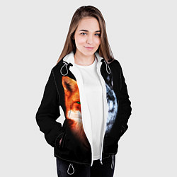 Куртка с капюшоном женская Волк и Лисица, цвет: 3D-белый — фото 2