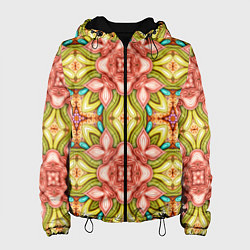 Куртка с капюшоном женская Объемный калейдоскоп с узорами, цвет: 3D-черный