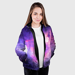 Куртка с капюшоном женская Космическая ветренная вспышка, цвет: 3D-черный — фото 2