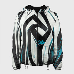 Куртка с капюшоном женская Цифровой окрас зебры, цвет: 3D-черный