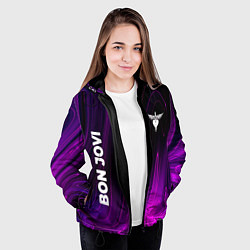 Куртка с капюшоном женская Bon Jovi violet plasma, цвет: 3D-черный — фото 2