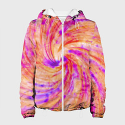 Куртка с капюшоном женская Color swirls, цвет: 3D-белый