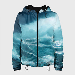 Куртка с капюшоном женская Буря в море, цвет: 3D-черный