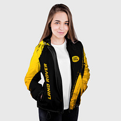 Куртка с капюшоном женская Land Rover - gold gradient: надпись, символ, цвет: 3D-черный — фото 2