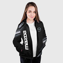 Куртка с капюшоном женская Mazda карбон, цвет: 3D-черный — фото 2