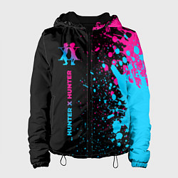 Куртка с капюшоном женская Hunter x Hunter - neon gradient: по-вертикали, цвет: 3D-черный