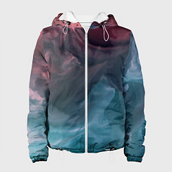 Женская куртка Розовый и синий дым во тьме