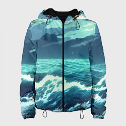 Женская куртка Цунами в стиле аниме - рисунок