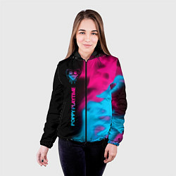 Куртка с капюшоном женская Poppy Playtime - neon gradient: по-вертикали, цвет: 3D-черный — фото 2