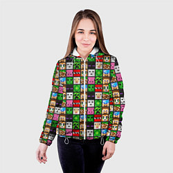 Куртка с капюшоном женская Minecraft - characters, цвет: 3D-белый — фото 2